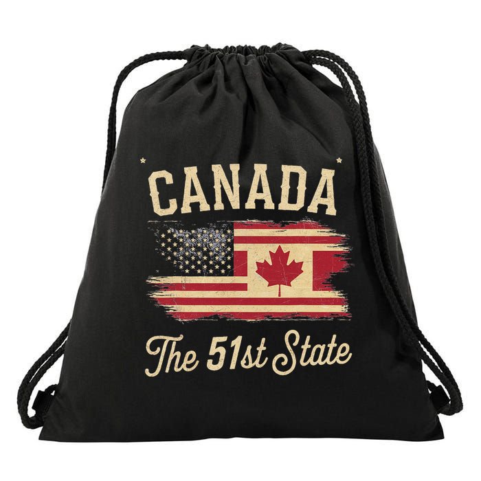Canada The 51 State Trump Canada U.S State Drawstring Bag