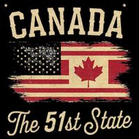 Canada The 51 State Trump Canada U.S State Drawstring Bag