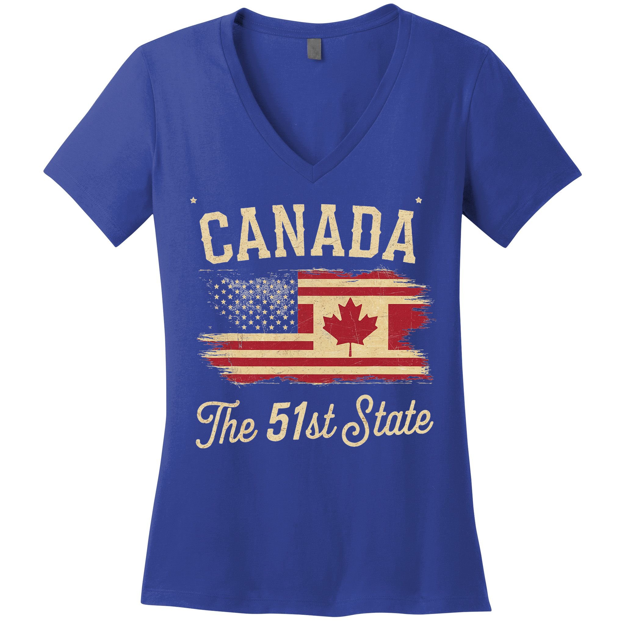 Canada The 51 State Trump Canada U.S State Women's V-Neck T-Shirt