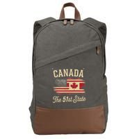 Canada The 51 State Trump Canada U.S State Cotton Canvas Backpack