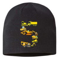 Construction Truck 5th Birthday 5 Years Old Sustainable Beanie