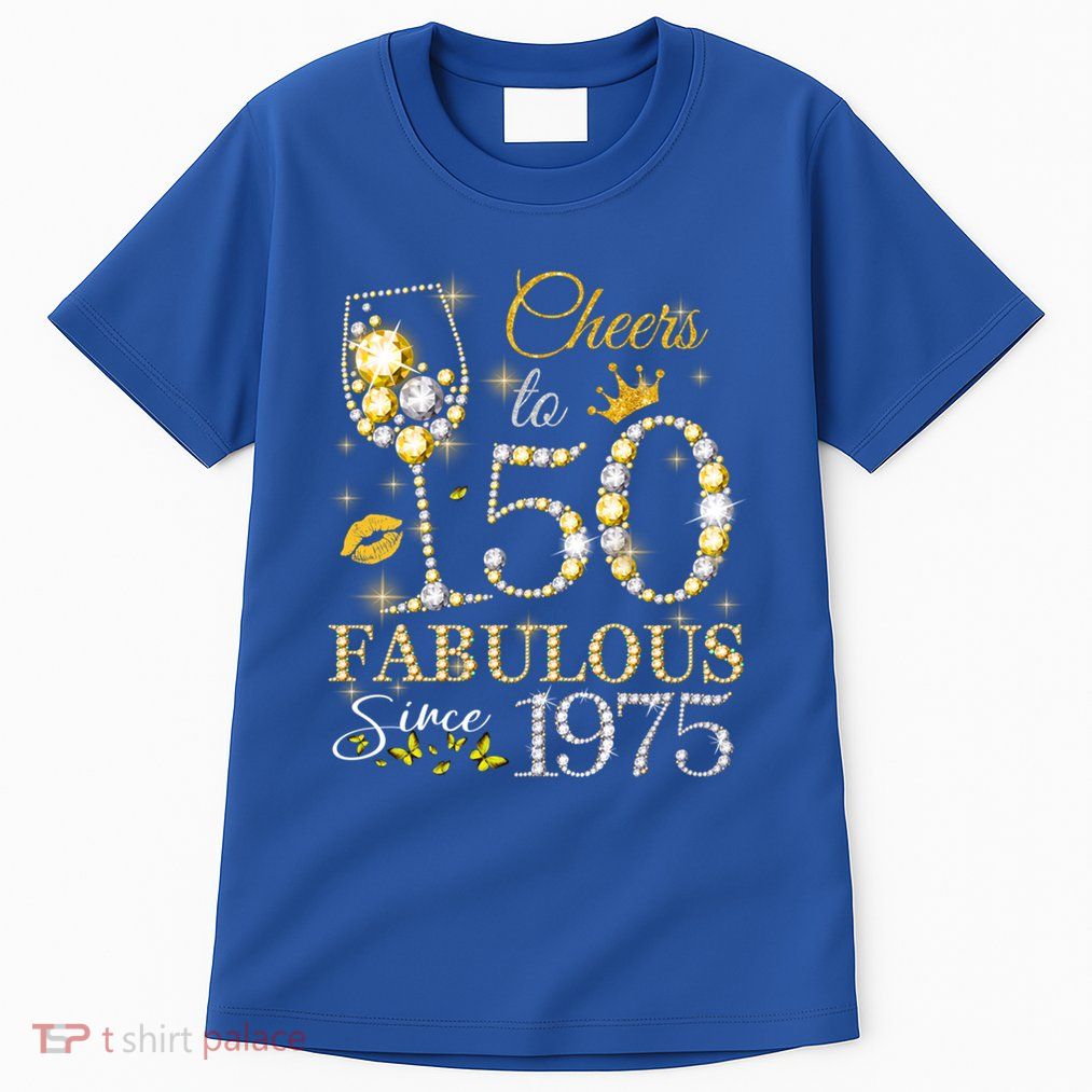 Cheers To 50 Years Old Est 1975 50th Birthday Queen Gift Tall T-Shirt