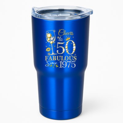 Cheers To 50 Years Old Est 1975 50th Birthday Queen Gift Tumbler