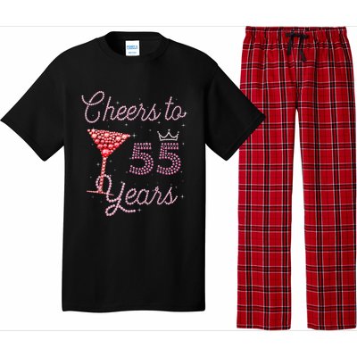 Cheers To 55 Years 55th Birthday 55 Years Old Bday Pajama Set