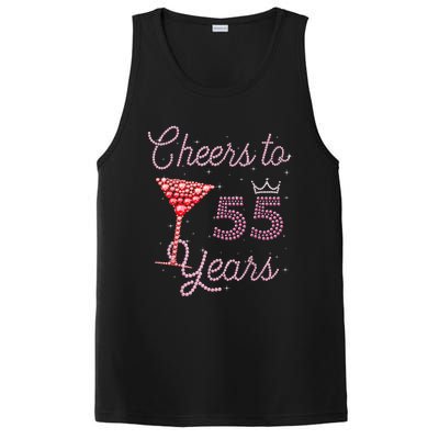 Cheers To 55 Years 55th Birthday 55 Years Old Bday PosiCharge Competitor Tank