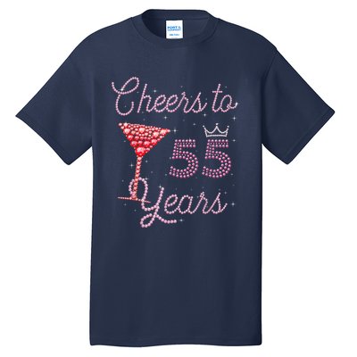 Cheers To 55 Years 55th Birthday 55 Years Old Bday Tall T-Shirt