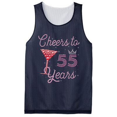 Cheers To 55 Years 55th Birthday 55 Years Old Bday Mesh Reversible Basketball Jersey Tank