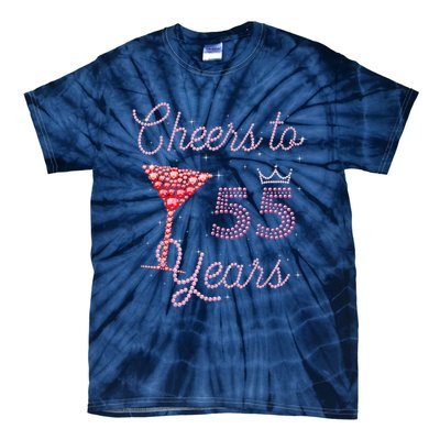 Cheers To 55 Years 55th Birthday 55 Years Old Bday Tie-Dye T-Shirt