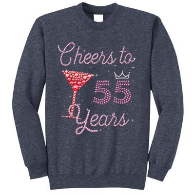 Cheers To 55 Years 55th Birthday 55 Years Old Bday Sweatshirt