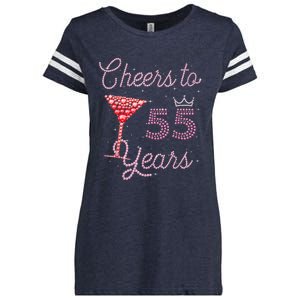 Cheers To 55 Years 55th Birthday 55 Years Old Bday Enza Ladies Jersey Football T-Shirt