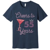 Cheers To 55 Years 55th Birthday 55 Years Old Bday Premium T-Shirt