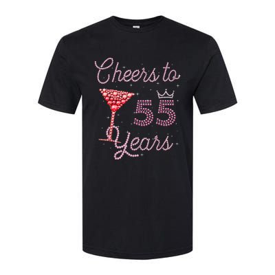 Cheers To 55 Years 55th Birthday 55 Years Old Bday Softstyle CVC T-Shirt