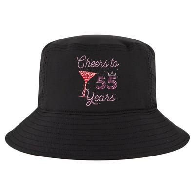 Cheers To 55 Years 55th Birthday 55 Years Old Bday Cool Comfort Performance Bucket Hat