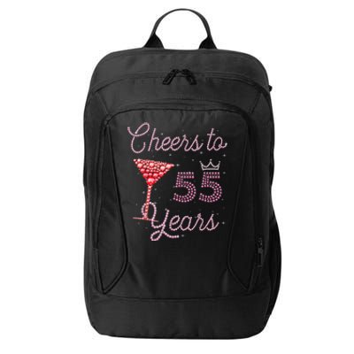 Cheers To 55 Years 55th Birthday 55 Years Old Bday City Backpack