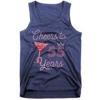 Cheers To 55 Years 55th Birthday 55 Years Old Bday Tank Top