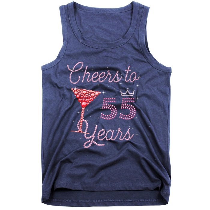 Cheers To 55 Years 55th Birthday 55 Years Old Bday Tank Top