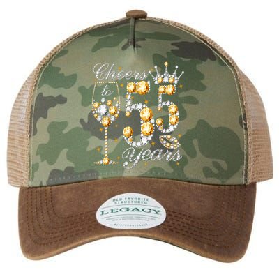 Cheers To 55 Years Old Happy 55th Birthday Queen Drink Wine Legacy Tie Dye Trucker Hat