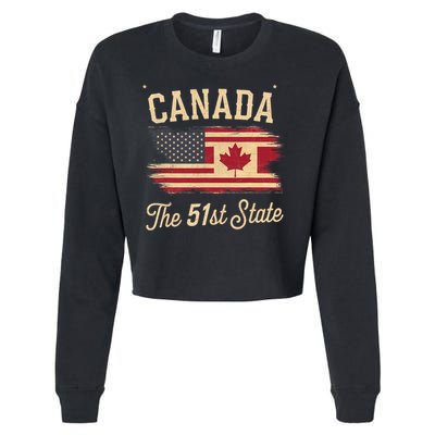 Canada The 51 State Trump Canada U.S State Funny Cropped Pullover Crew