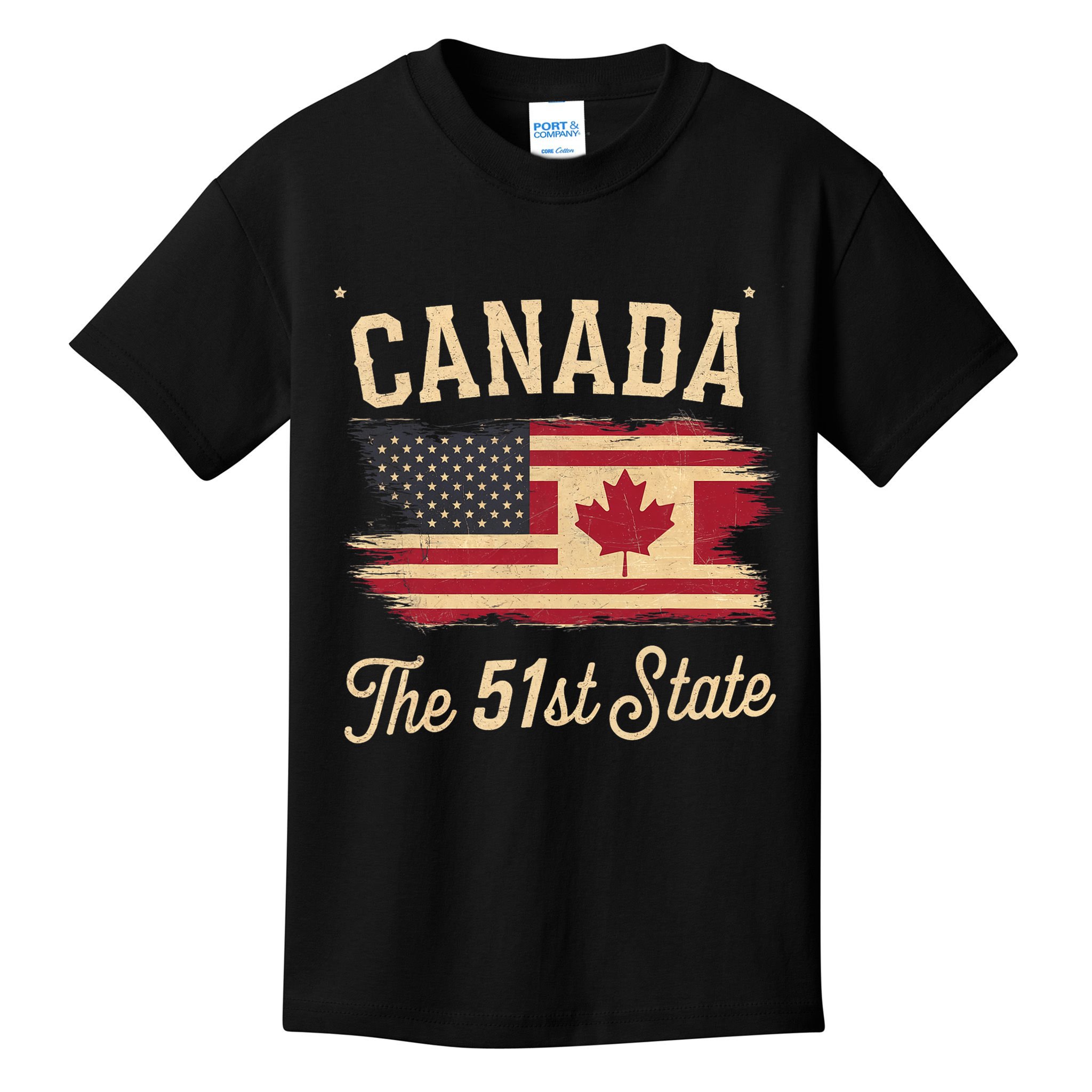 Canada The 51 State Trump Canada U.S State Funny Kids T-Shirt