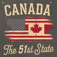 Canada The 51 State Trump Canada U.S State Funny Cotton Canvas Backpack