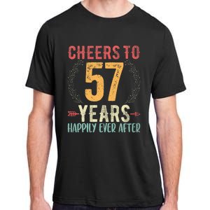 Cheers To 57 Years 57th Wedding Anniversary Husband Wife Adult ChromaSoft Performance T-Shirt