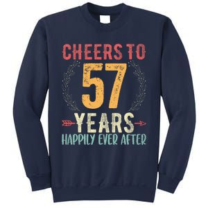 Cheers To 57 Years 57th Wedding Anniversary Husband Wife Sweatshirt