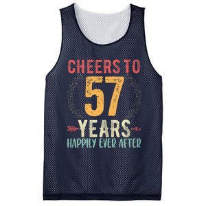 Cheers To 57 Years 57th Wedding Anniversary Husband Wife Mesh Reversible Basketball Jersey Tank