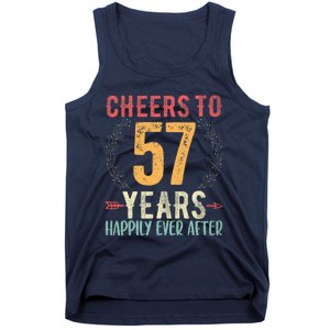 Cheers To 57 Years 57th Wedding Anniversary Husband Wife Tank Top