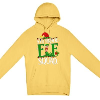 Christmas Teacher 5th Grade Elf Squad Xmas Lights Pajamas Premium Pullover Hoodie