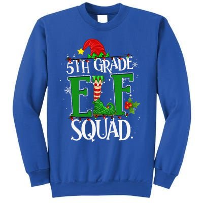 Christmas Teacher 5th Grade Elf Squad Xmas Lights Pajamas Sweatshirt