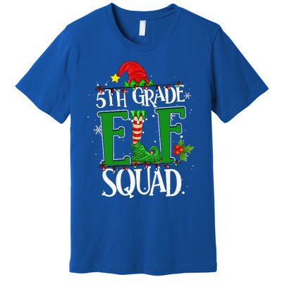 Christmas Teacher 5th Grade Elf Squad Xmas Lights Pajamas Premium T-Shirt