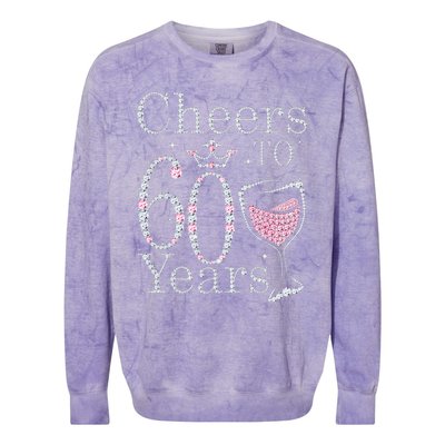 Cheers To 60 Years 1962 60Th Birthday Gift For Womens Colorblast Crewneck Sweatshirt