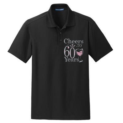 Cheers To 60 Years 1962 60Th Birthday Gift For Womens Dry Zone Grid Polo