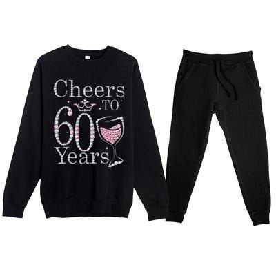 Cheers To 60 Years 1962 60Th Birthday Gift For Womens Premium Crewneck Sweatsuit Set