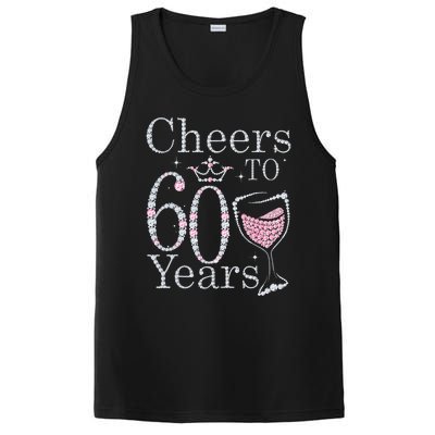 Cheers To 60 Years 1962 60Th Birthday Gift For Womens PosiCharge Competitor Tank