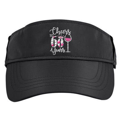 Cheers To 60 Year Old Gift 60th Birthday Queen Drink Wine Adult Drive Performance Visor