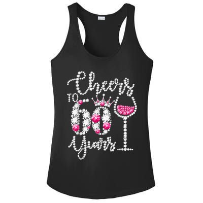 Cheers To 60 Year Old Gift 60th Birthday Queen Drink Wine Ladies PosiCharge Competitor Racerback Tank
