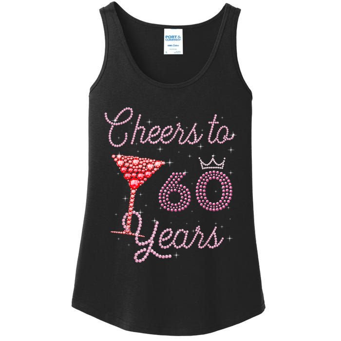 Cheers To 60 Years 60th Birthday 60 Years Old Bday Ladies Essential Tank