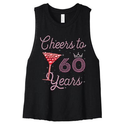 Cheers To 60 Years 60th Birthday 60 Years Old Bday Women's Racerback Cropped Tank