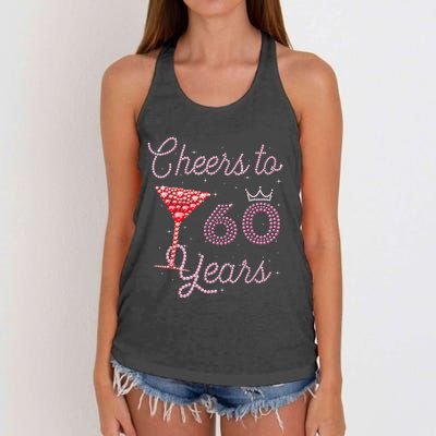 Cheers To 60 Years 60th Birthday 60 Years Old Bday Women's Knotted Racerback Tank