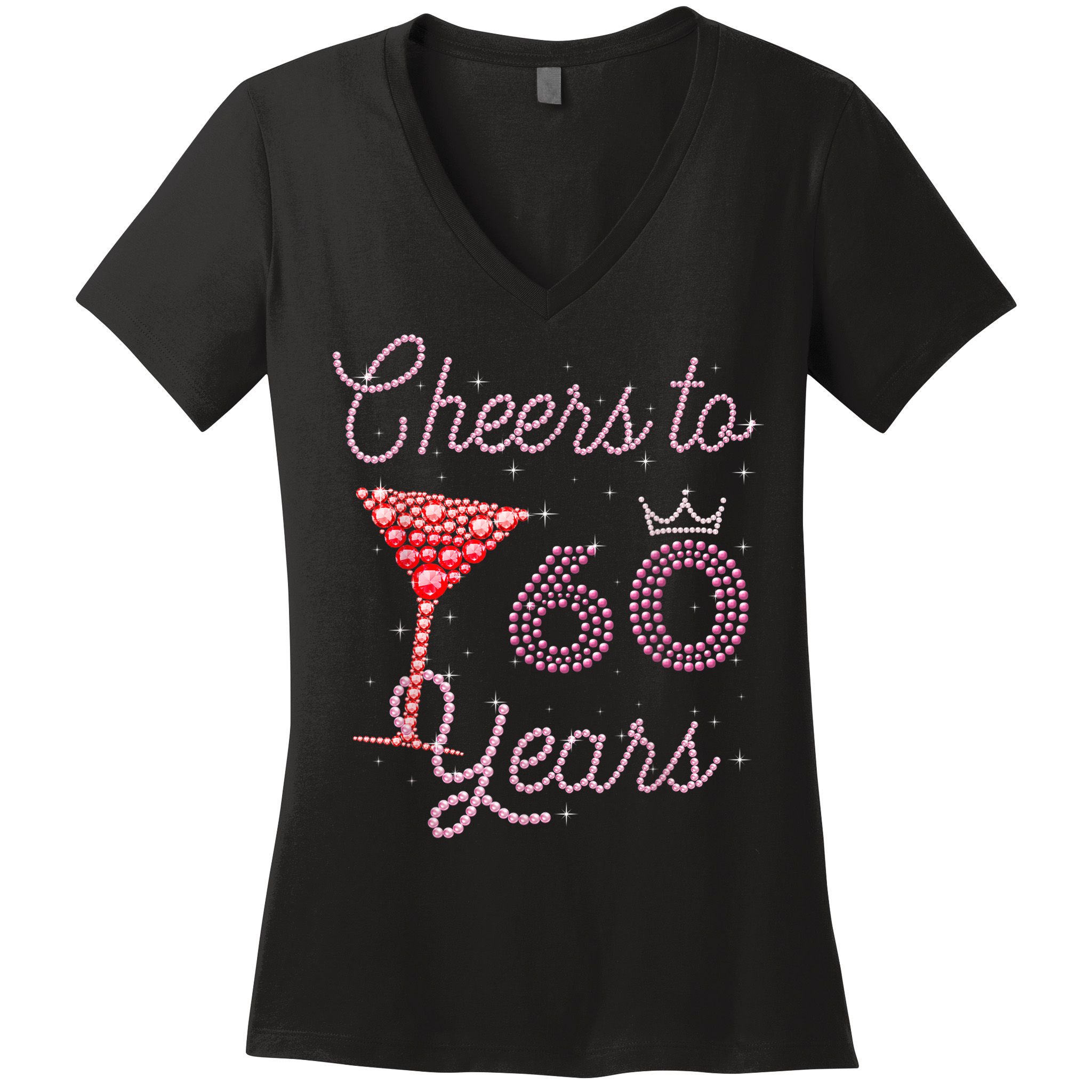 Cheers To 60 Years 60th Birthday 60 Years Old Bday Women's V-Neck T-Shirt