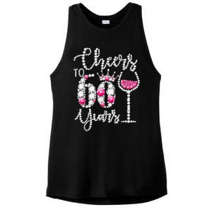 Cheers To 60 Year Old Gift 60th Birthday Queen Drink Wine Ladies PosiCharge Tri-Blend Wicking Tank