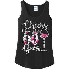 Cheers To 60 Year Old Gift 60th Birthday Queen Drink Wine Ladies Essential Tank