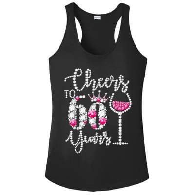 Cheers To 60 Year Old Gift 60th Birthday Queen Drink Wine Ladies PosiCharge Competitor Racerback Tank