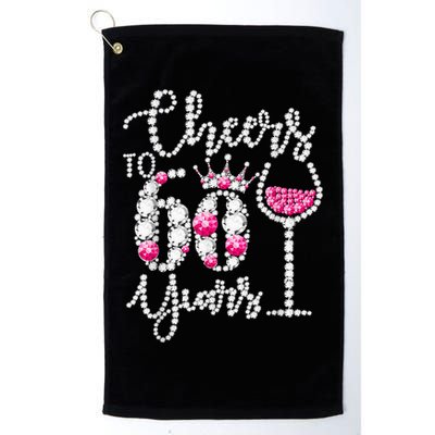 Cheers To 60 Year Old Gift 60th Birthday Queen Drink Wine Golf Towel