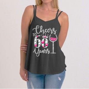 Cheers To 60 Year Old Gift 60th Birthday Queen Drink Wine Women's Strappy Tank