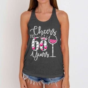 Cheers To 60 Year Old Gift 60th Birthday Queen Drink Wine Women's Knotted Racerback Tank