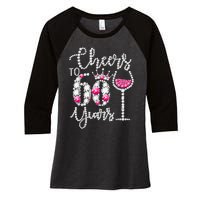 Cheers To 60 Year Old Gift 60th Birthday Queen Drink Wine Women's Tri-Blend 3/4-Sleeve Raglan Shirt