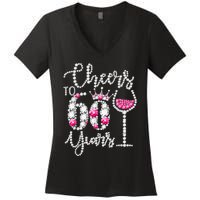 Cheers To 60 Year Old Gift 60th Birthday Queen Drink Wine Women's V-Neck T-Shirt