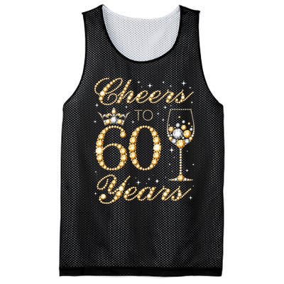 Cheers To 60 Years 60th Queens Birthday 60 Years Old Mesh Reversible Basketball Jersey Tank